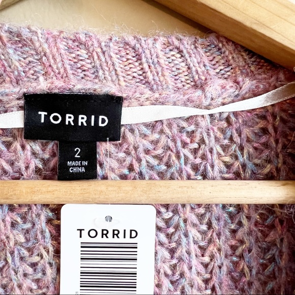 NWT TORRID lilac rainbow lurex open front cardigan size 2X MSRP $66 - Picture 8 of 11